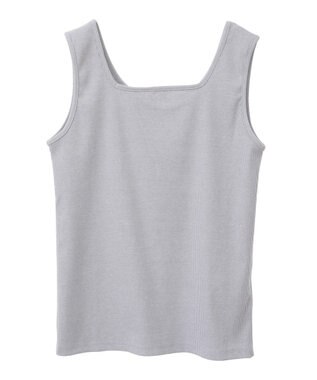 Green Parks 前後２Ｗａｙ　ラメリブタンクトップ Light Gray