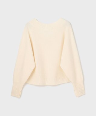 GRACE CONTINENTAL Ｖネックラムニットトップ ホワイト