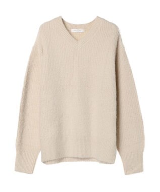 Green Parks フェザーＶネックニットプルオーバー Ecru