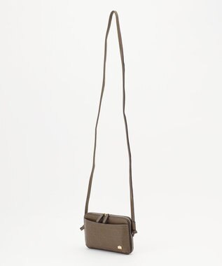 LA BAGAGERIE 【レザー×ステッチ】スクエアマルチポシェット グレージュ