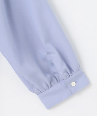 J.PRESS LADIES 【洗える】スパンローン バックプリーツ ブラウス ブルー系