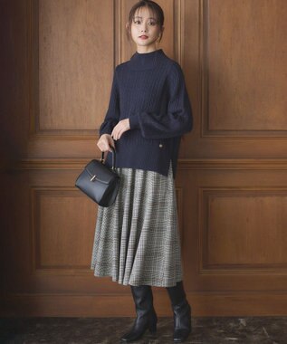 組曲 T/Rツイルストレッチ フレアスカート ベージュ系3