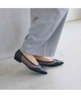 MODE ET JACOMO <carino>【レイン対応】メッシュポインテッドトゥパンプス