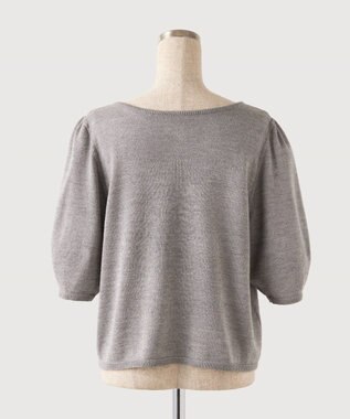 TOQUE 〈大草直子さんアドバイザー〉【天然素材】アルパカシルクニット5分袖 グレー