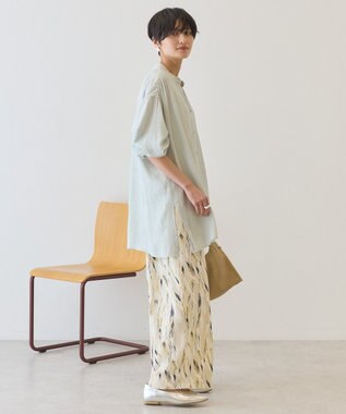 AMERICAN HOLIC 楊柳バンドカラーシャツ Mint