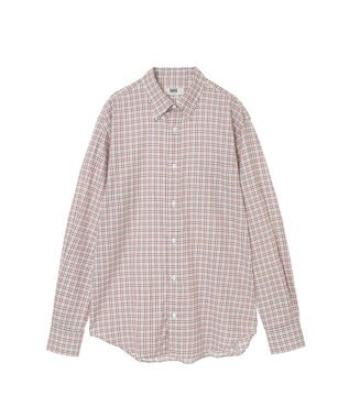 DAKS コットンミニチェックシャツ オレンジ