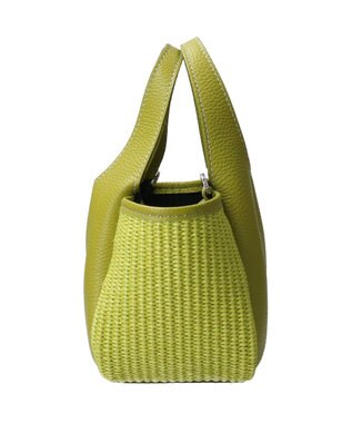 INTER-CHAUSSURES 【RIPANI】ラフィアコンビミニハンドバッグ グリーンコンビ