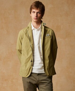 JOSEPH ABBOUD 【キングサイズ・軽量/ストレッチ/撥水】ライトワッシャーストレッチ アクティブレジャージャケット ライトグリーン系