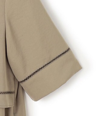 ICB L 【ASUMI・MANAMIコラボ 丈が選べる】ハシゴレースシャツワンピース カーキ系