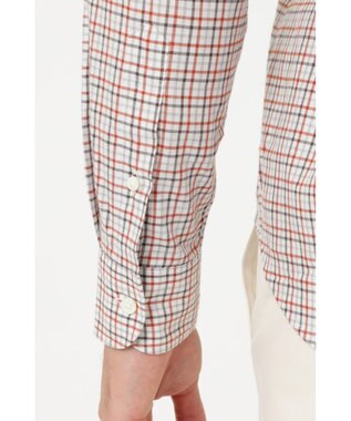 DAKS コットンミニチェックシャツ オレンジ