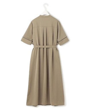 ICB L 【ASUMI・MANAMIコラボ 丈が選べる】ハシゴレースシャツワンピース カーキ系