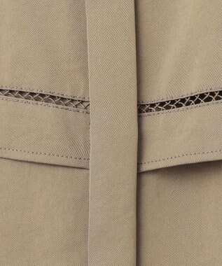 ICB L 【ASUMI・MANAMIコラボ 丈が選べる】ハシゴレースシャツワンピース カーキ系