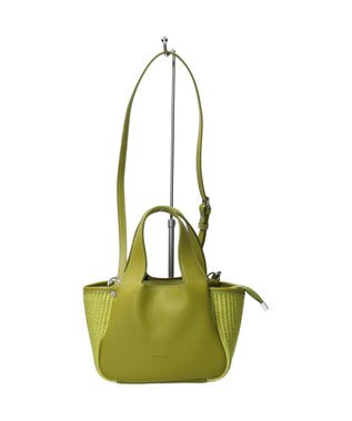 INTER-CHAUSSURES 【RIPANI】ラフィアコンビミニハンドバッグ グリーンコンビ