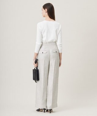 ICB 【日本製】トリアセリネンシャイニーツイル ワイドパンツ ライトグレー系