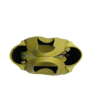 INTER-CHAUSSURES 【RIPANI】ラフィアコンビミニハンドバッグ グリーンコンビ