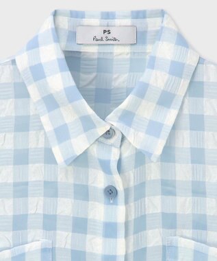 Paul Smith シアサッカー キャップスリーブ シャツ ライトブルー