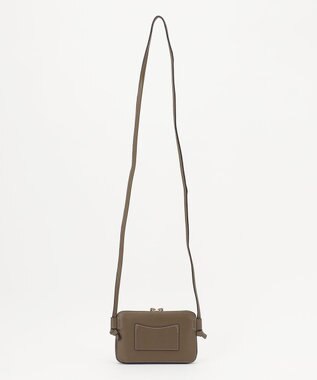 LA BAGAGERIE 【レザー×ステッチ】スクエアマルチポシェット グレージュ