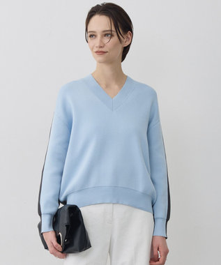 ICB L 【先行予約】 コットンポリエステルスムース Vネックニット