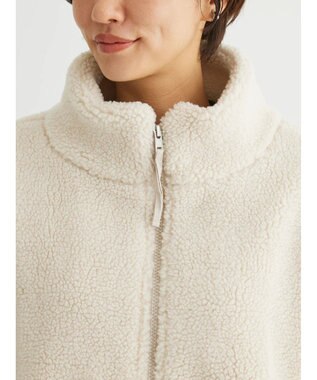 Green Parks スタンドカラーボアブルゾン Ivory