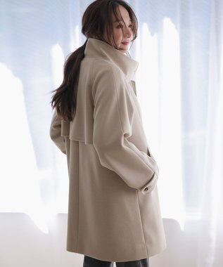 ANY SIS S ウールライクスタンドカラー ミドルコート アイボリー