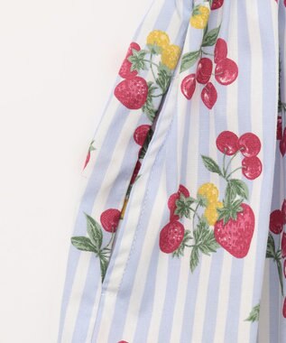 ANY KIDS プリント サマー ワンピース ストライプ×イチゴ