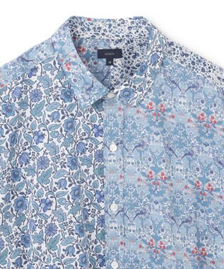 JOSEPH HOMME 【LIBERTY】クレイジーリバティ　半袖レギュラーシャツ サックスブルー系
