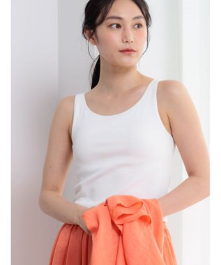 Te chichi 【接触冷感/抗菌防臭】カップ付きリブタンクトップカップ付きリブタンクトップ オフホワイト