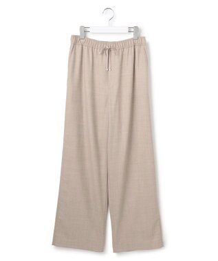 23区 L 【洗える】ハイカウントフラノ ドロスト ワイド パンツ ベージュ系
