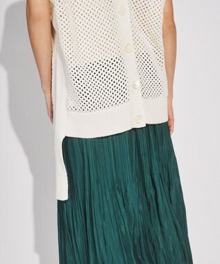 GRACE CONTINENTAL メッシュ2wayニットトップ ホワイト