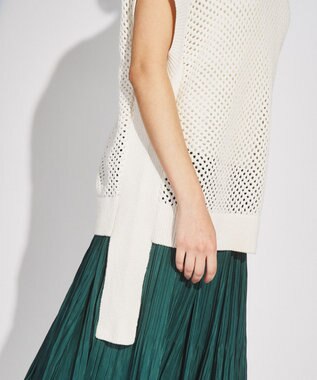 GRACE CONTINENTAL メッシュ2wayニットトップ ホワイト