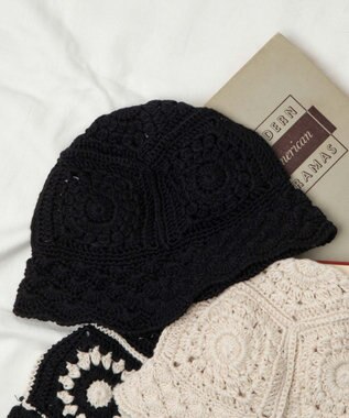 WEGO クロシェニットハット ブラック