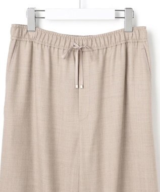 23区 L 【洗える】ハイカウントフラノ ドロスト ワイド パンツ ベージュ系