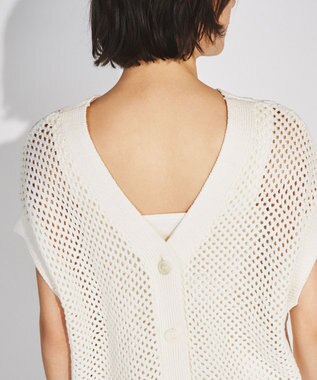 GRACE CONTINENTAL メッシュ2wayニットトップ ホワイト