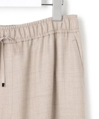 23区 L 【洗える】ハイカウントフラノ ドロスト ワイド パンツ ベージュ系