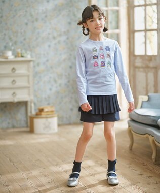 組曲 KIDS 【150-160㎝】プリーツ ショートパンツ ネイビー