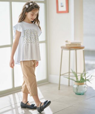 組曲 KIDS 【110-140㎝】バックリボンクロップド パンツ ベージュ系