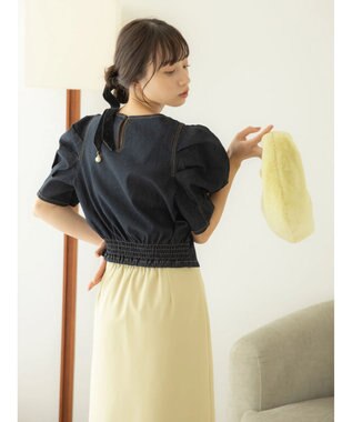 earth music&ecology パワショルスクエアネックプルオーバー Dark Indigo