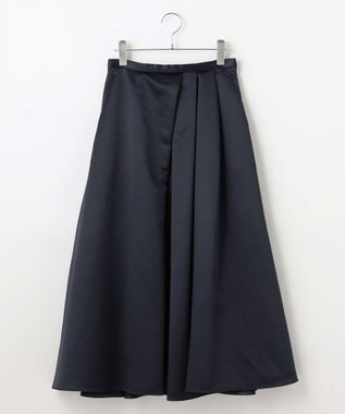 #Newans ヘビーサテンフレアースカート ネイビー