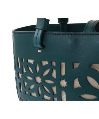 genten セイル カットワーク 手提げバッグ ブルーグリーン