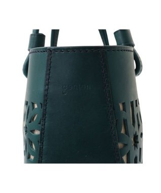 genten セイル カットワーク 手提げバッグ ブルーグリーン