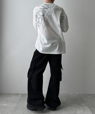 WEGO エンボスグラフィックT(LS) ホワイト