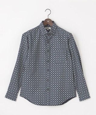 JOSEPH ABBOUD 【キングサイズ・柔らか】ファインパターンプリント シャツ ネイビー系5