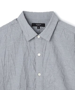JOSEPH HOMME 【新素材】ランダムプリーツワッシャー　レギュラーカラー半袖シャツ ライトグレー系