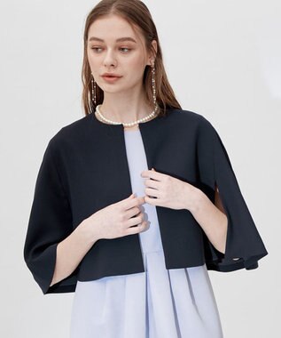 23区 L 【APPLAUDIR】バックサテンストレッチ ジャケット ネイビー系