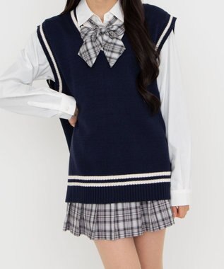 WEGO 【SCHOOLITEM】ラインスクールニットベスト