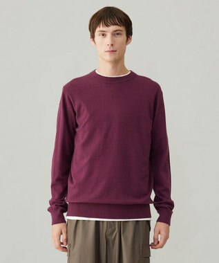 UNFILO MENS 【男女兼用】ライトウォーム クルーネックニット ボルドー