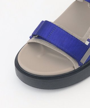 steppi 【洗える】厚底 ストラップサンダル ブルーチェック