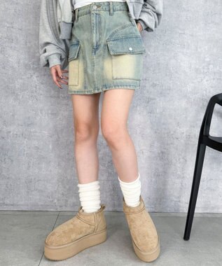 WEGO 【25年秋冬新作/あったかブーツ】厚底ムートンタッチブーツ ライトベージュ