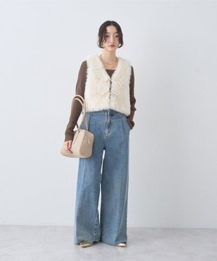 earth music&ecology ハイウエストデニムパンツ Light Indigo