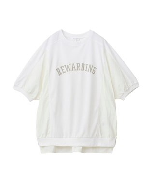 Green Parks ナイロンドッキングロゴチュニック Ecru